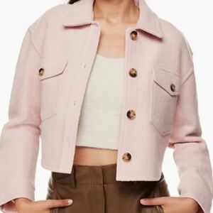 Wilfred Pale Pink Cropped Wool Jacket